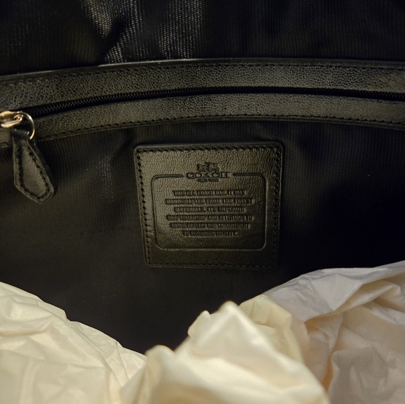 COACH Large Edie Ocelot Leopard Print Haircalf Leather Shoulder Bag 33605 $1200 - Picture 4 of 10